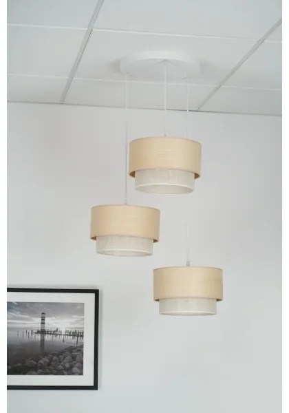 Brilagi - Lampadario a cavo ARIZONA BOHO 3xE27/15W/230V beige/bianco