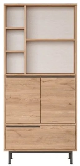 Mobile Multiuso Da Bagno Con Ante Frontali E Vani A Giorno 75x36x160 Legno Ocean