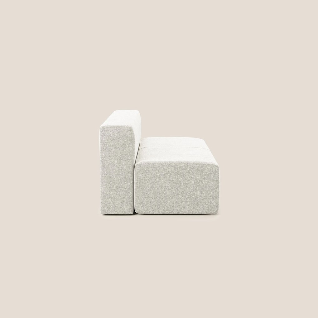 Nettuno modulo centrale maxi in morbido tessuto bouclè T07 bianco