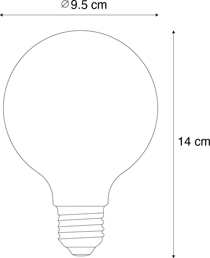 Set di 5 Lampadine LED Smart E27 dimmerabili G95 Ambra 4.9W 320lm 2500K
