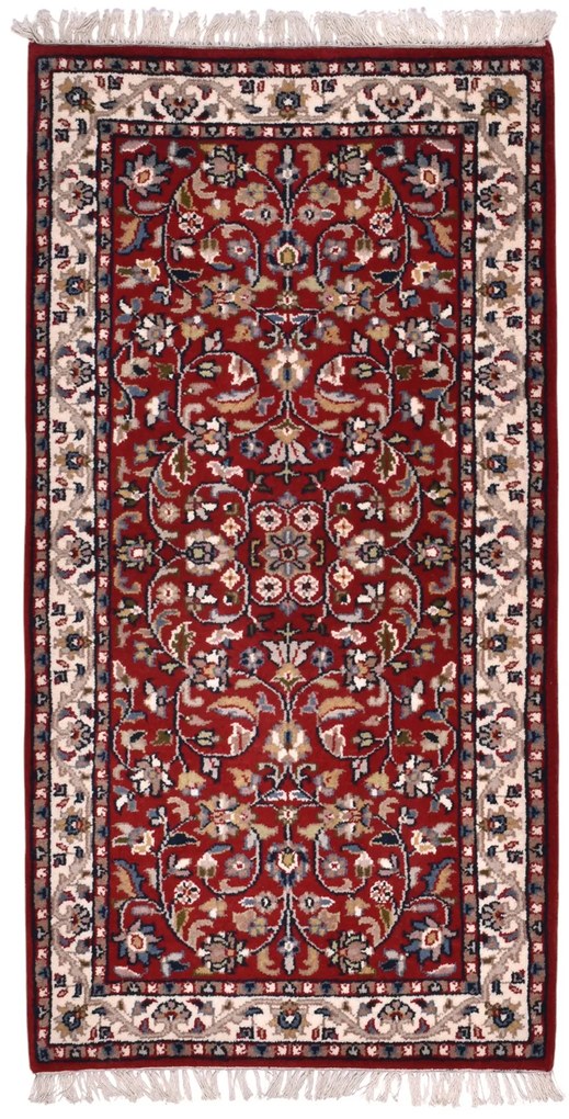Isfahan Tappeto 140x70 Rosso (Indian) Annodato A Mano
