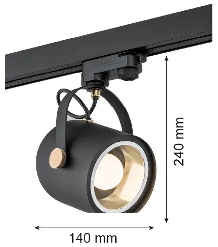 Argon 4311 - Faretto per sistema a binario NET 1xE27/15W/230V nero