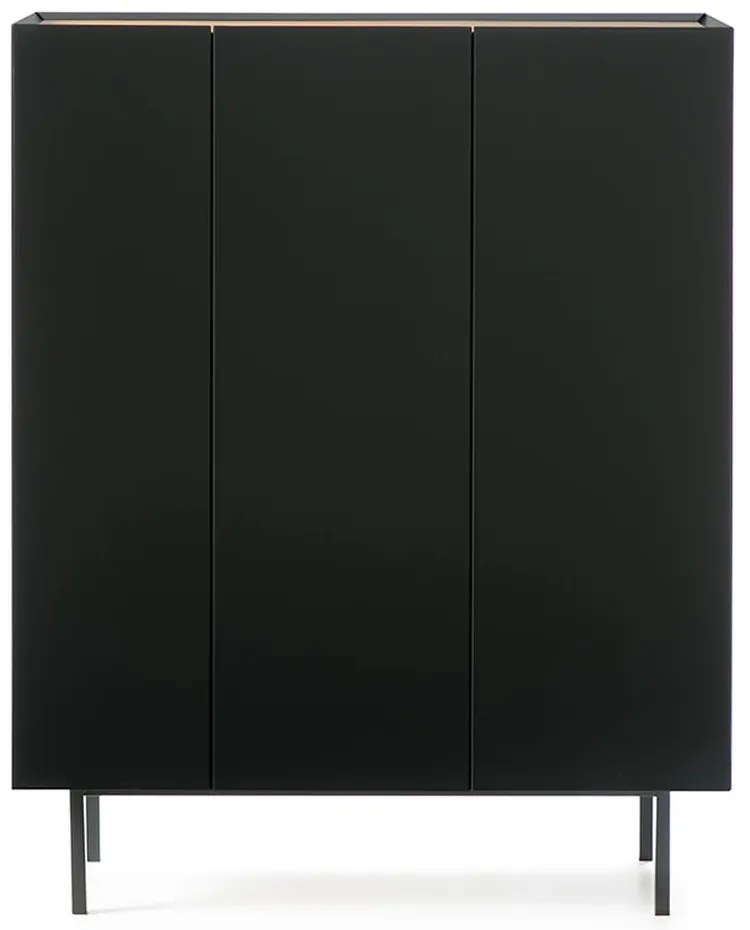 Cassettiera alta nera effetto rovere95x120 cm Arista - Teulat