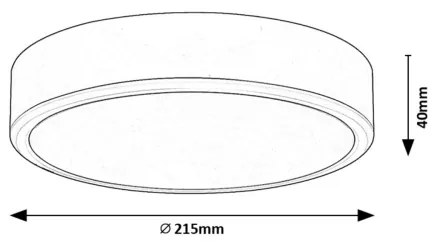 Rabalux 71246 - Plafoniera LED LAURI LED/22W/230V diametro 21 cm nero