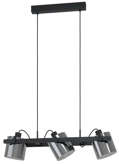 Eglo 780478 - Lampadario a sospensione con filo CALERINO 3xE27/40W/230V nero