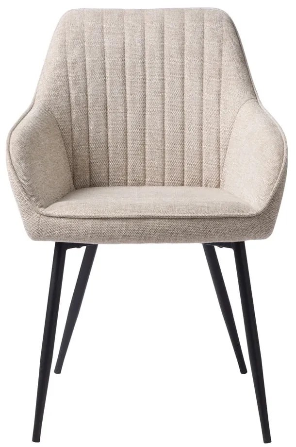 Sedia da pranzo beige in imbottito con braccioli Nolan – Unique Furniture