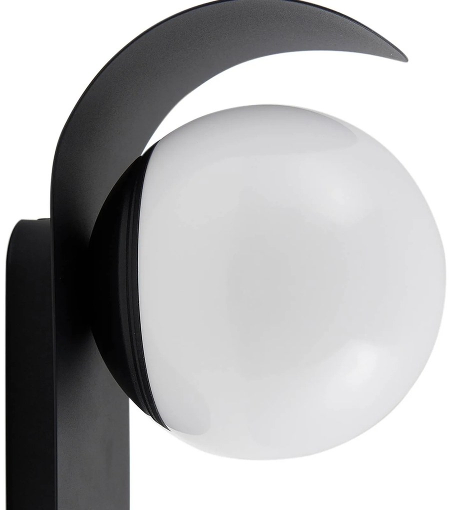 Lindby Applique da esterno a LED Lacie, sensore, nero/bianco