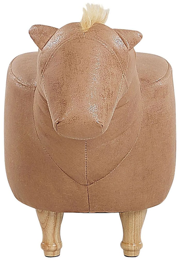 Pouf animaletto in similpelle beige HORSE Beliani