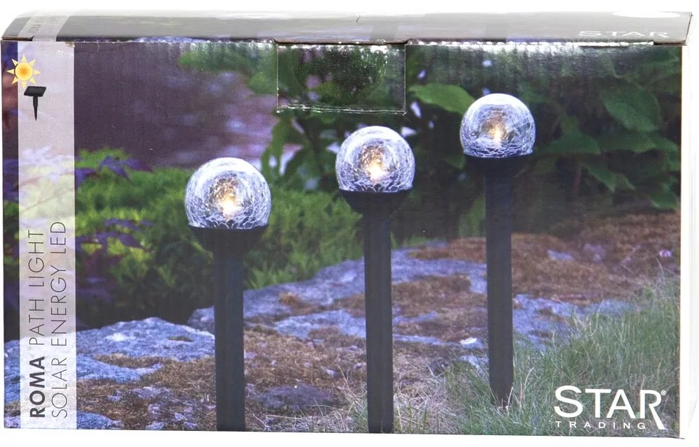 Set di 3 luci LED solari da esterno, altezza 23 cm Roma - Star Trading