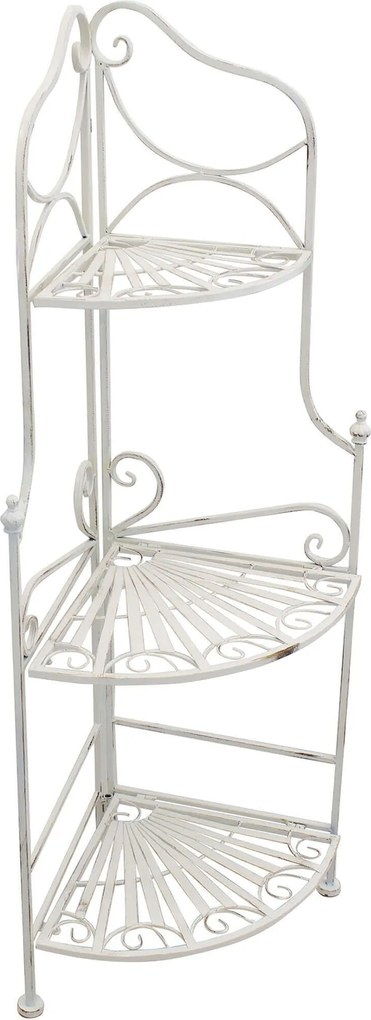 ELOÏSE - scaffale 3 piani angolare stile provenzale in ferro verniciato