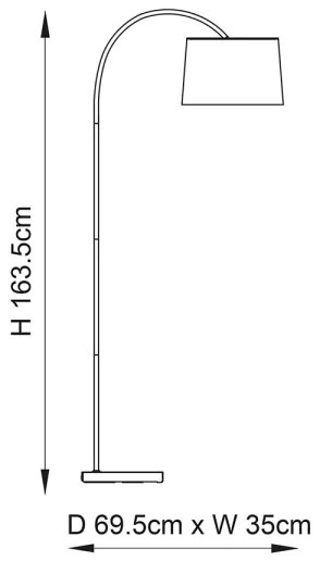 Endon 78163 - Lampada da terra CARLSON 1xE27/60W/230V grigio/nero