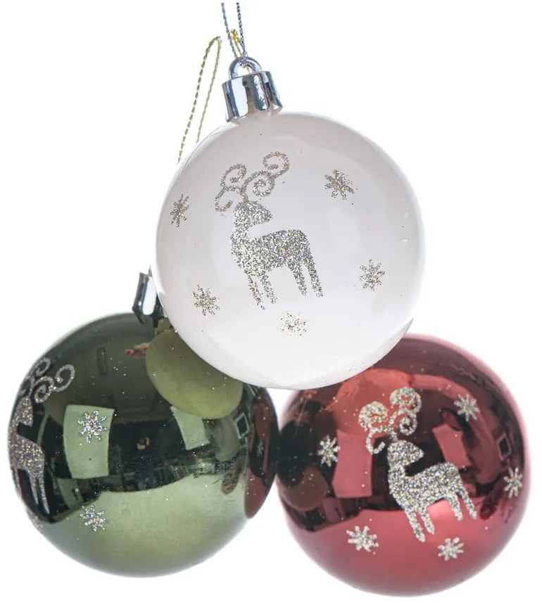 Set di palline di Natale in plastica 3 pz ø 6 cm – Dakls