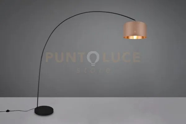 Lampade da terra mansur ad arco con paralume tortora e oro metallo ...