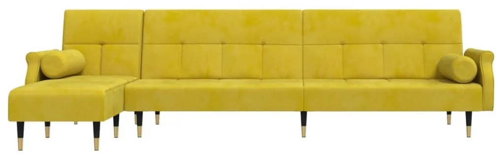 Divano letto a l giallo 271x140x70 cm in velluto