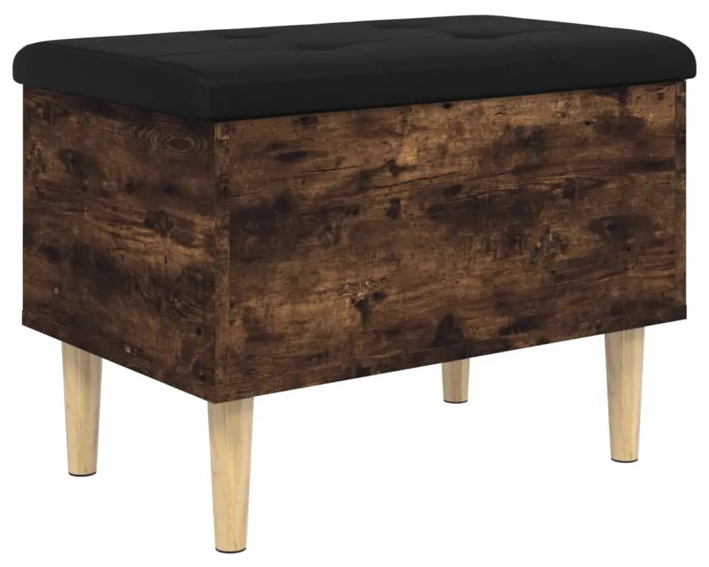 Panca portaoggetti rovere fumo 62x42x46 cm legno multistrato