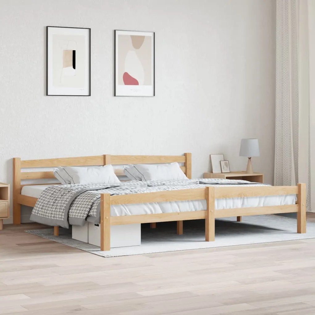 Giroletto Senza Materasso 200x200 Cm İn Legno Massello Pino /