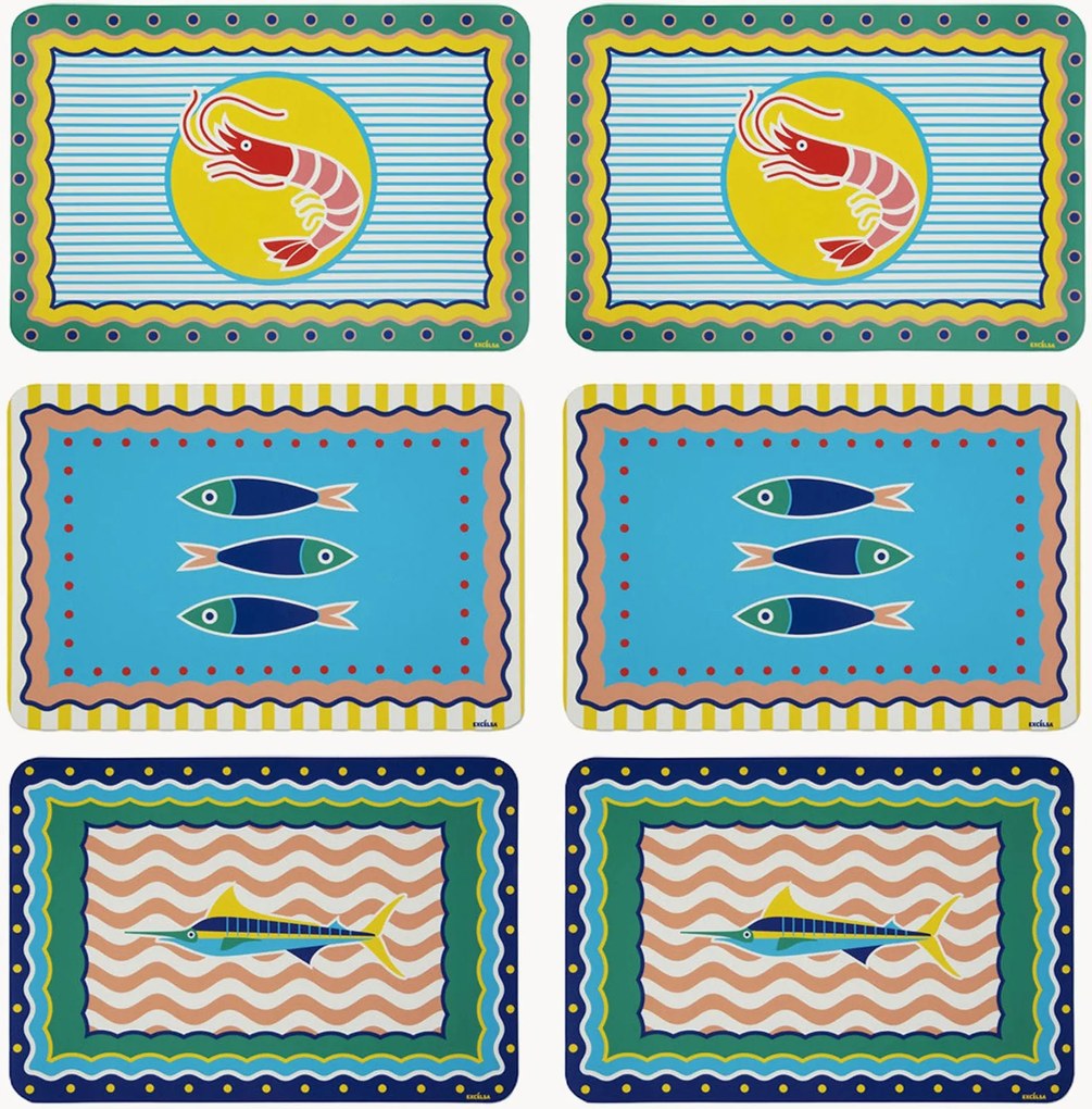 Set di 6 tovagliette americane Corfù