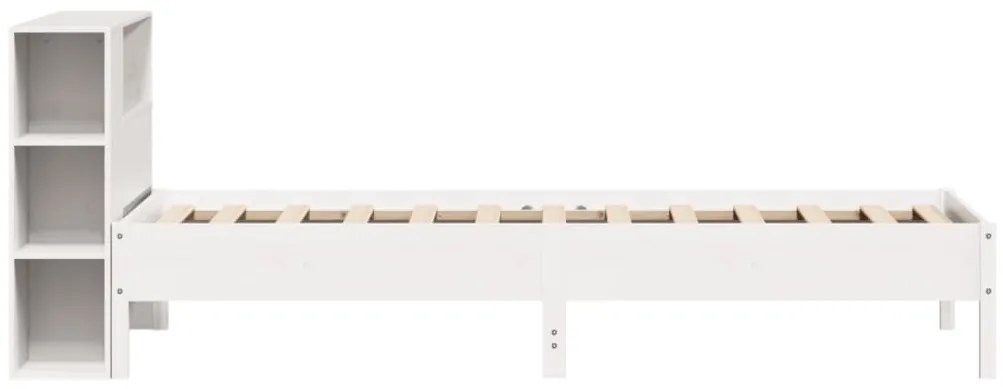 Letto libreria senza materasso bianco 100x200 cm legno di pino