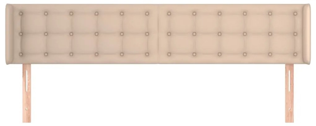 Testiera ad orecchio cappuccino 203x16x78/88 cm in similpelle