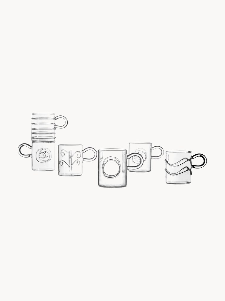 Set di 6 tazzine da caffè fatte a mano Deco' Clear