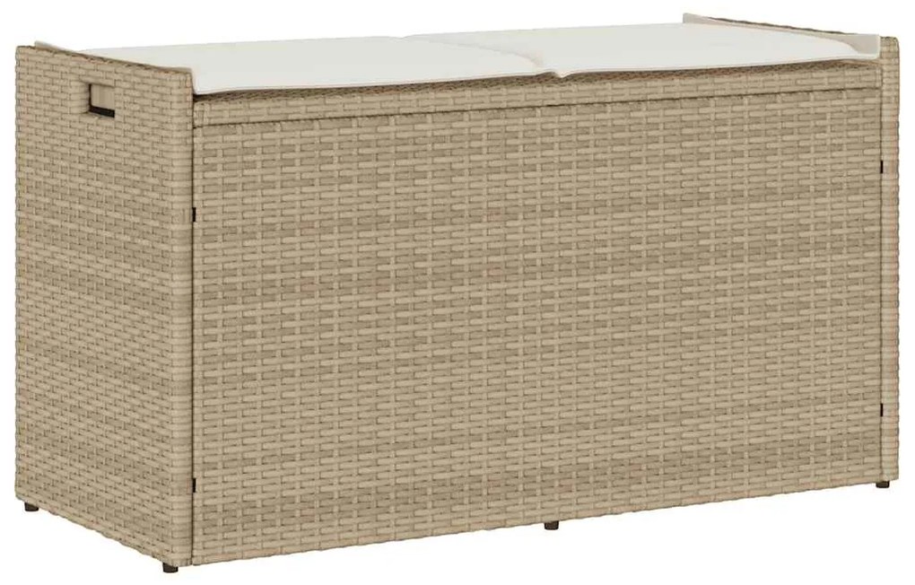 Cassapanca Da Esterno Con Cuscino Beige 100 Cm İn Polyrattan /