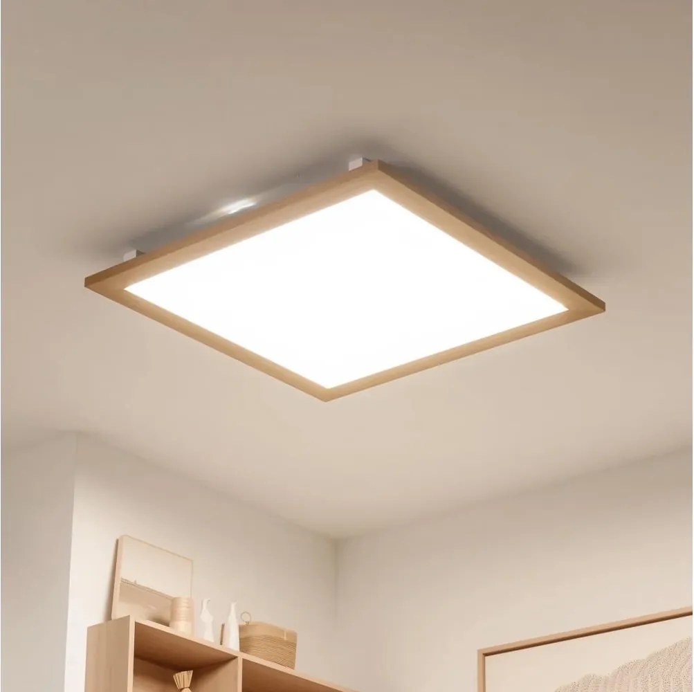 Brilagi - Lampada LED dimmerabile SLIMFRAME WOOD LED/58W/230V 64x64 cm + telecomando