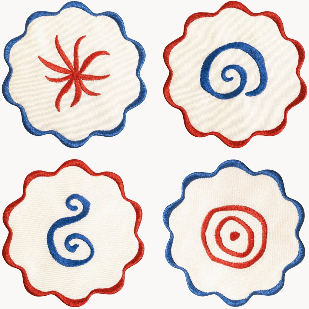 Set di 4 sottobicchieri fatti a mano Amalfi