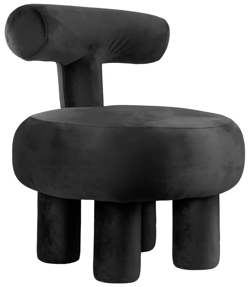 Poltrona in velluto nero Abrazo - Leitmotiv