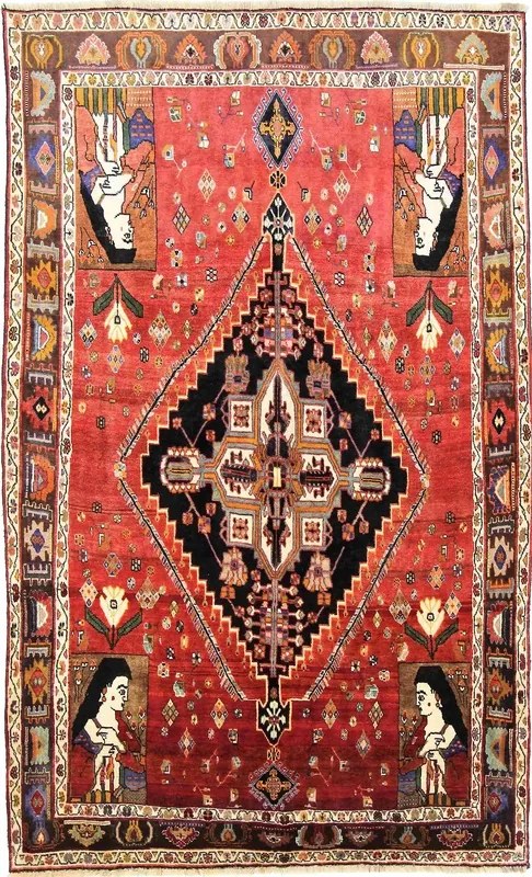 Gashghai Tappeto 160x270 Rosso (Iran) Annodato A Mano