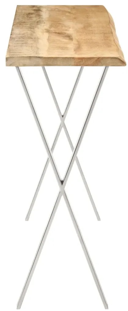 Tavolo consolle bordi vivi 105x33x76 cm legno massello di mango