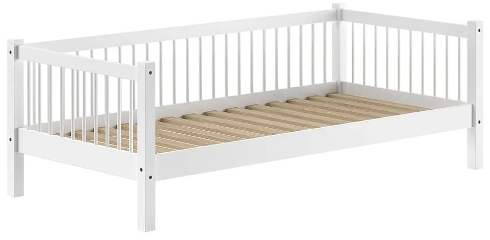 Letto per bambini in legno di faggio bianco con letto estraibile e contenitore 90x200 cm Forrest - Vipack