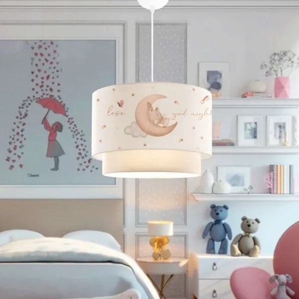 Lampadario per bambini CANDY 1xE27/40W/230V bianco/beige