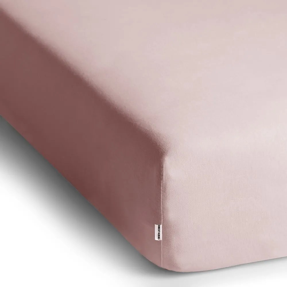 Lenzuolo con angoli rosa chiaro in jersey 180x200 cm Amber – Restilo