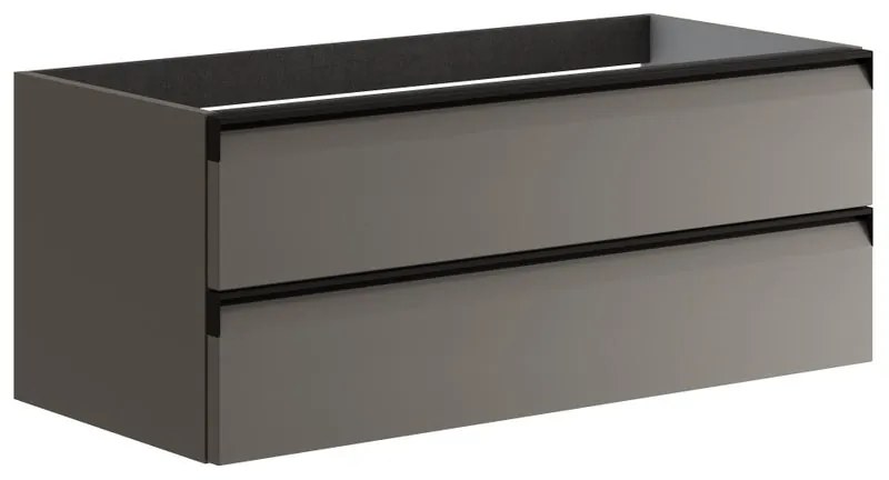 Mobile da bagno sotto lavabo Fusion grigio laccato opaco L 99.5 x H 40 x P 45.5 cm 2 cassetti, lavabo non incluso
