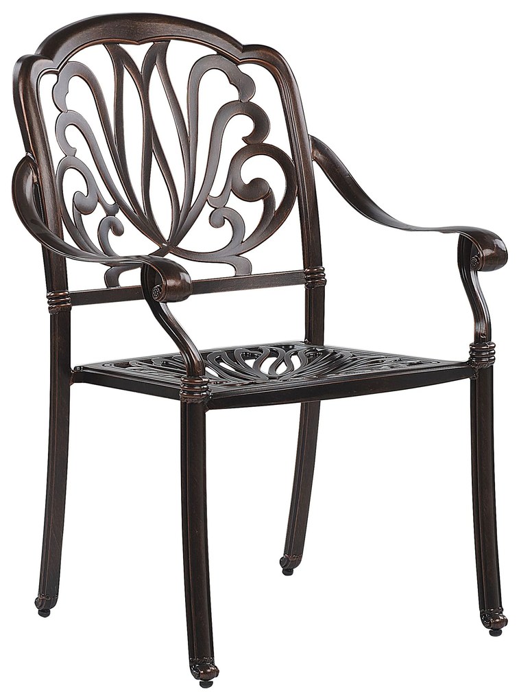 Set di 4 sedie da giardino alluminio marrone scuro ANCONA Beliani