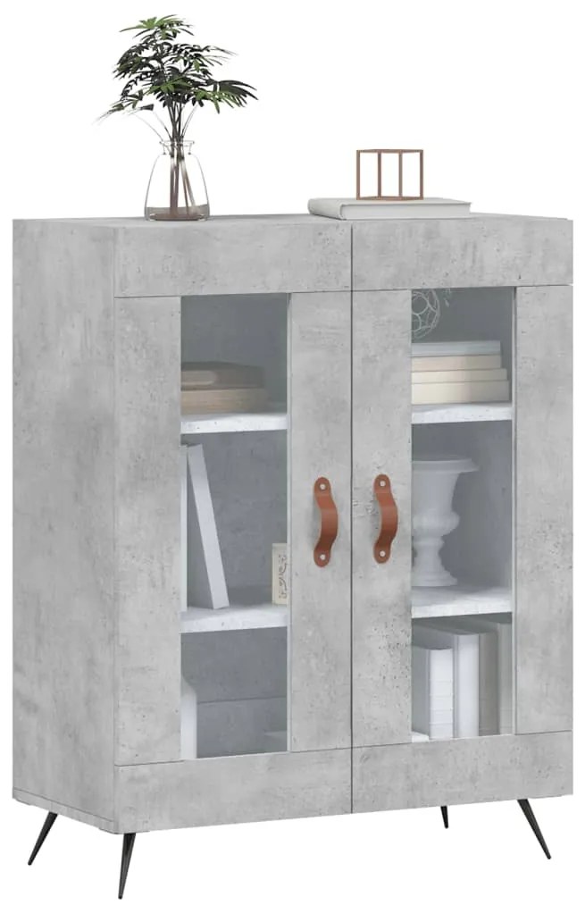 Credenza grigio cemento 69,5x34x90 cm in legno multistrato