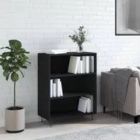 Libreria Nera 69,5x32,5x90 cm in Legno Multistrato 828357