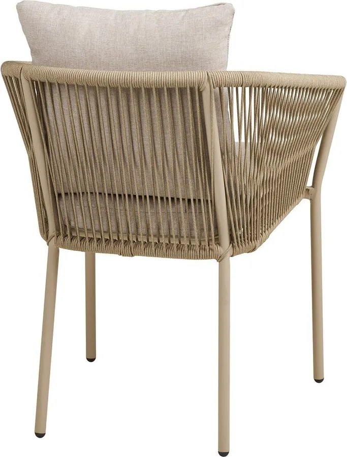 Sedia da esterno beige in metallo/in imbottito Salerno – House Nordic