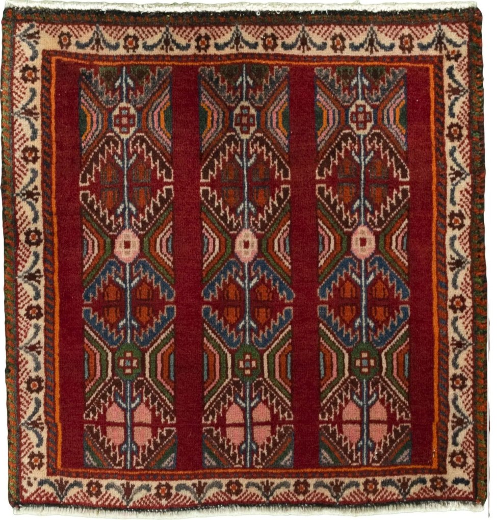 Shiraz Tappeto persiano 60x60 Rosso (Iran) Annodato A Mano
