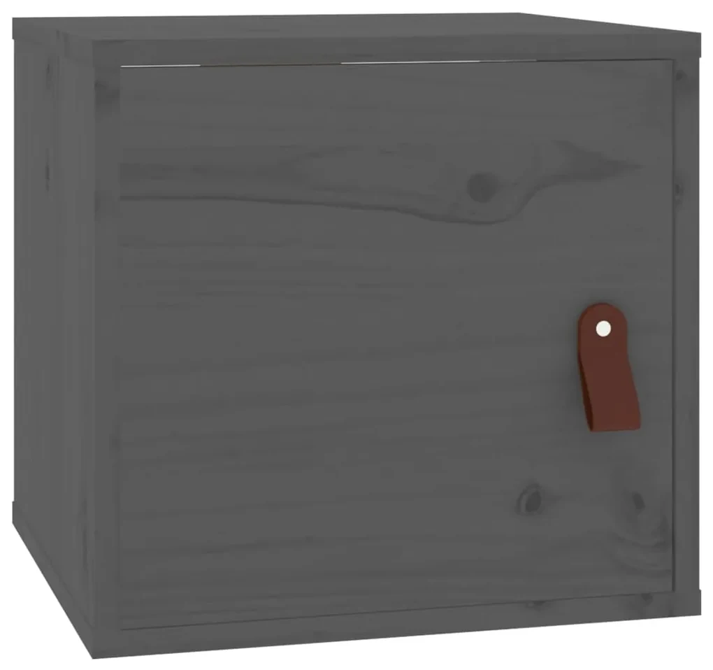 Pensili 2pz grigi 31,5x30x30 cm in legno massello di pino