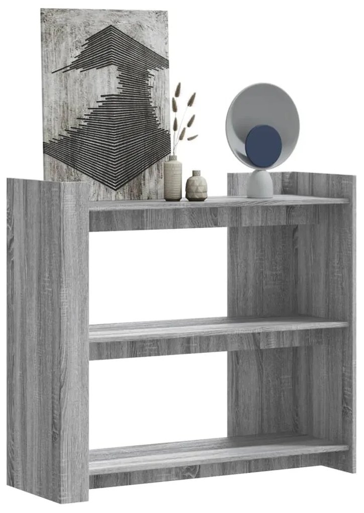 Tavolo Consolle Grigio Sonoma 100x35x90 Cm İn Legno Multistrato /