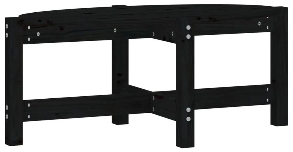 Tavolino da salotto nero 87x48x35 cm in legno massello di pino