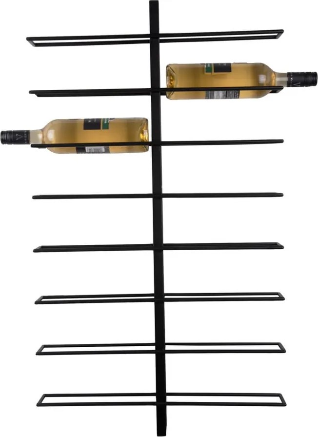 Portabottiglie in metallo nero da parete numero di bottiglie 16 Dual - PT LIVING