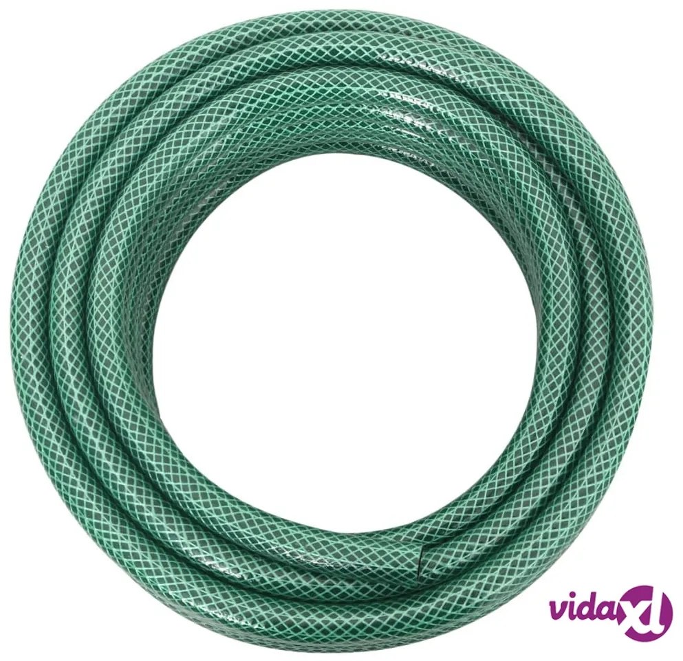 vidaXL Set Tubo da Giardino con Raccordi Verde 0,6" 30 m in PVC