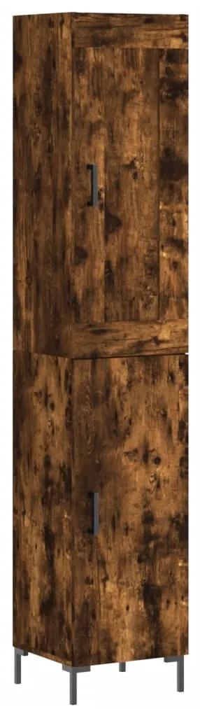 Credenza rovere fumo 34,5x34x180 cm in legno multistrato