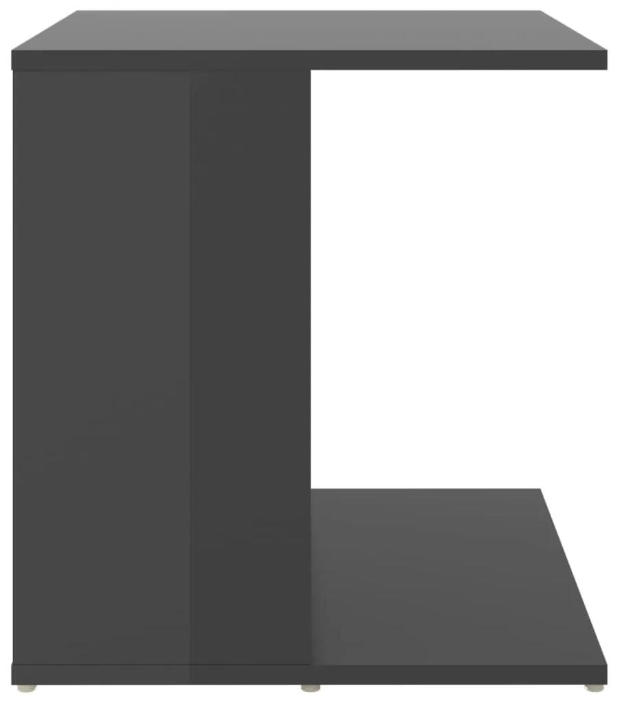 Tavolino grigio lucido 45x45x48 cm in truciolato