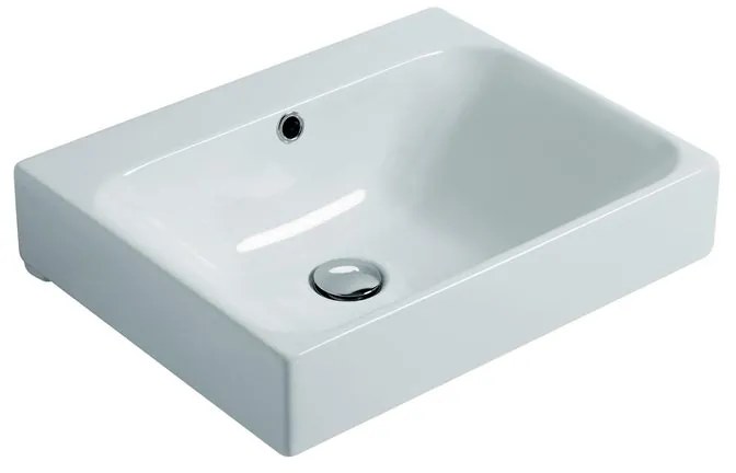 Lavabo sospeso quadrato Cento H 10 x P 35 cm in ceramica bianco