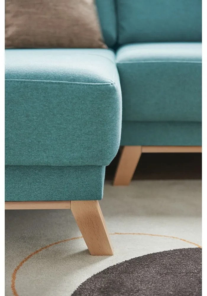 Divano letto variabile turchese ad angolo Pop - Bonami Selection