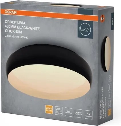 Osram - plafoniera da soffitto LED dimmerabile ORBIS LIVIA LED/24W/230V Ø 43 cm nero/bianco