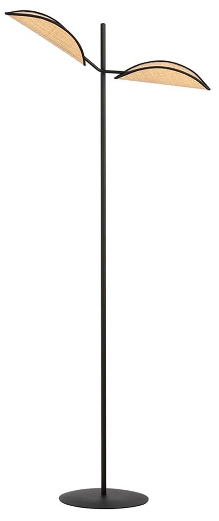 Piantana Moderno Eridano Acciaio Nero Marrone 2 Luci E14 Ip20